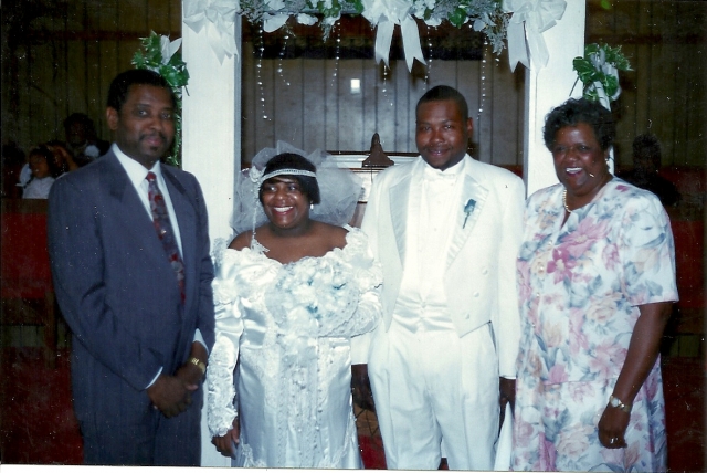 Frank, Burnadette at son Dwaynes wedding  