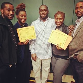 Shields sisters Gabrielle & Gennie Eva celebrating academic success. Their brothers joined in the celebration